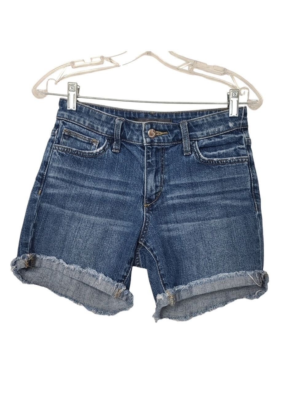 Joe's Jeans Rolled Raw Hem Blue Denim Shorts 25